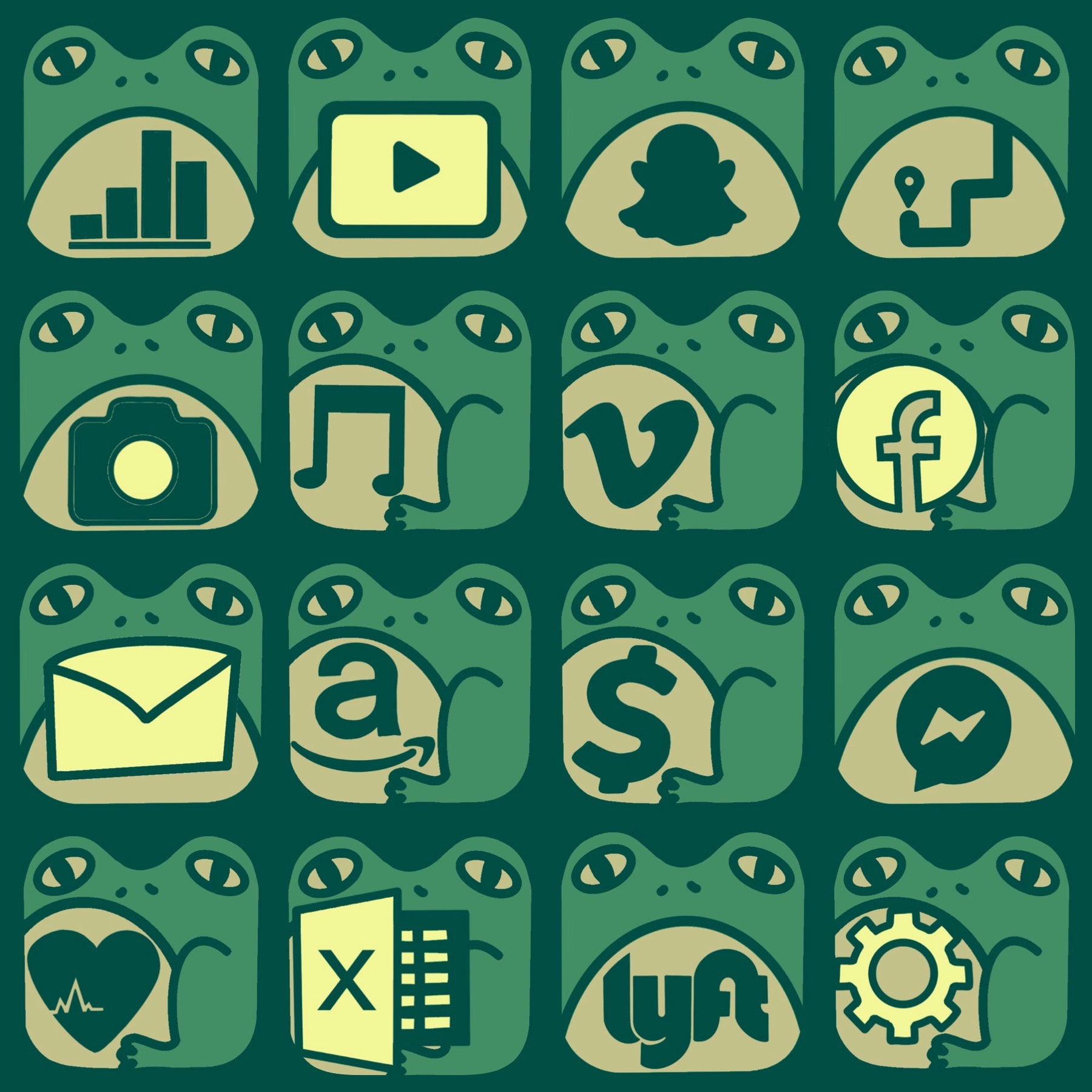 Frog Icon Green Icon Ios 14 Ios 15 Strawberry Mushroom