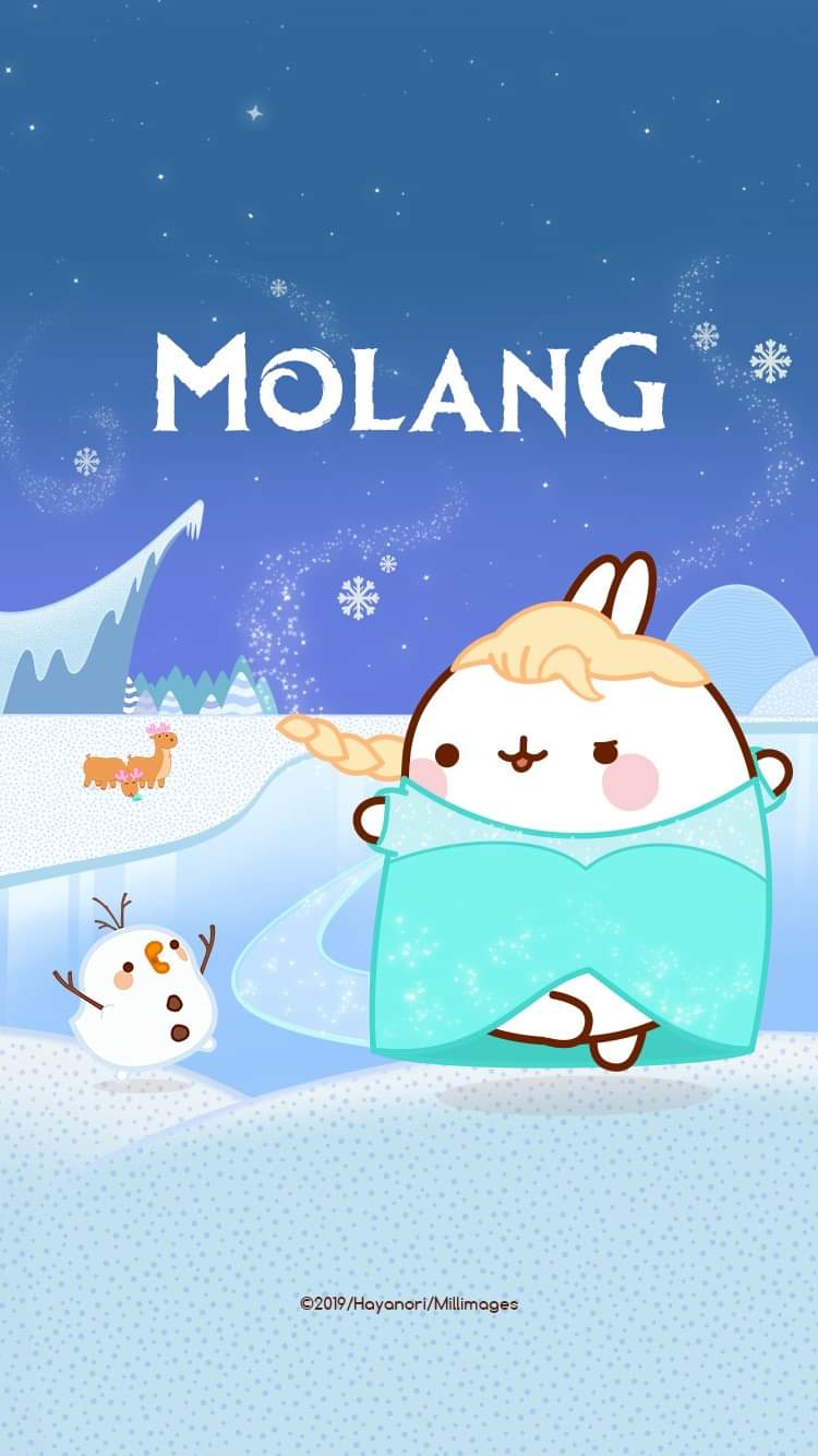 molang wallpaper, cartoon, sky, illustration, snowman, winter, christmas eve, fiction, fictional character, art