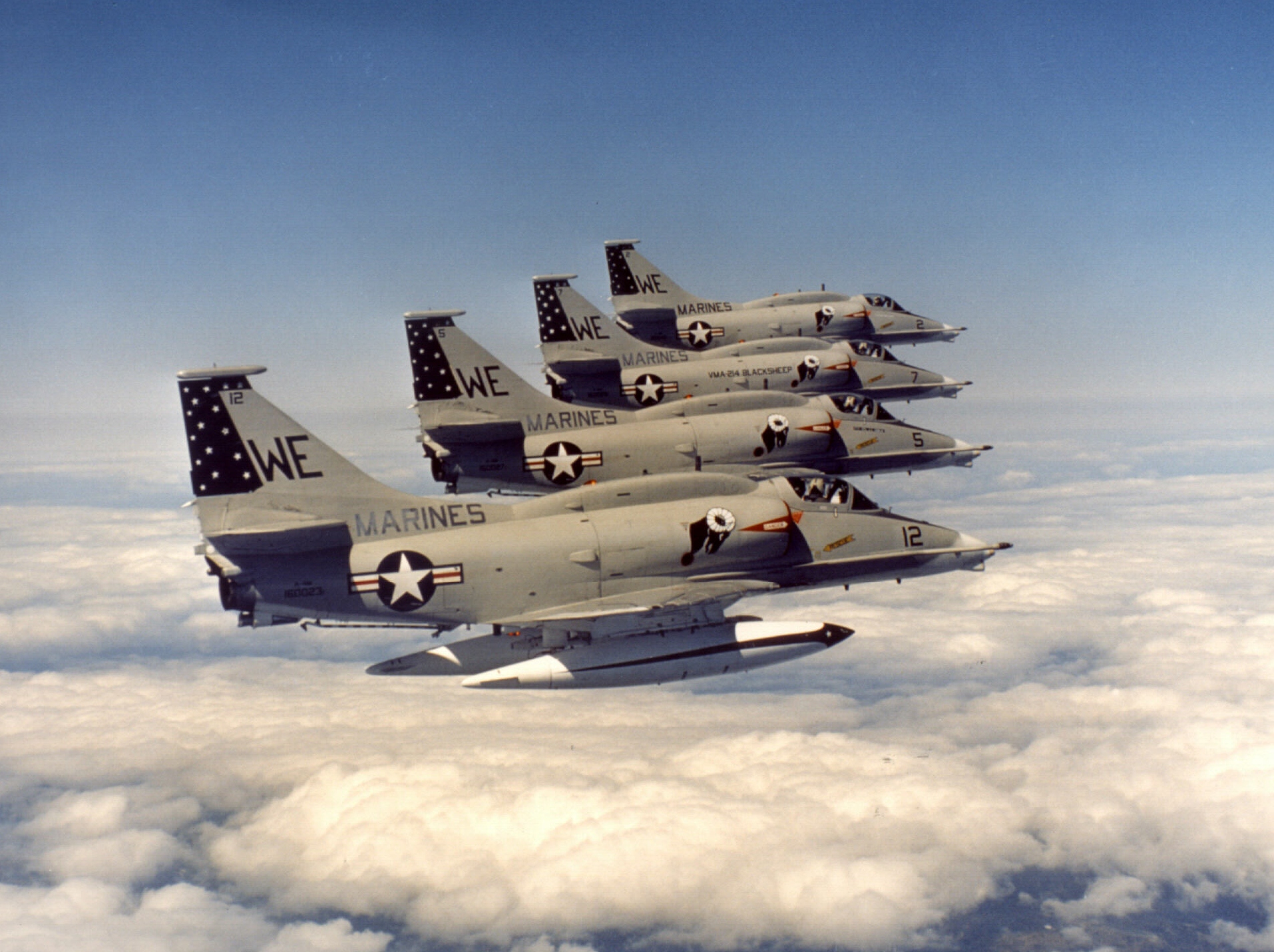 A 4M Skyhawks Of VMA 214 In Flight In The