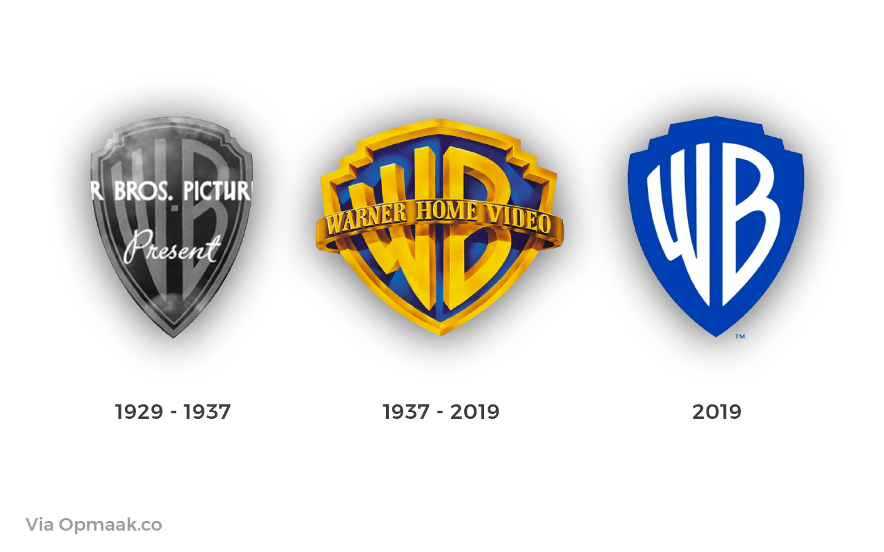 Warner Bros' logos over its lifetime. Warner bros logo, Warner bros store, Warner bros