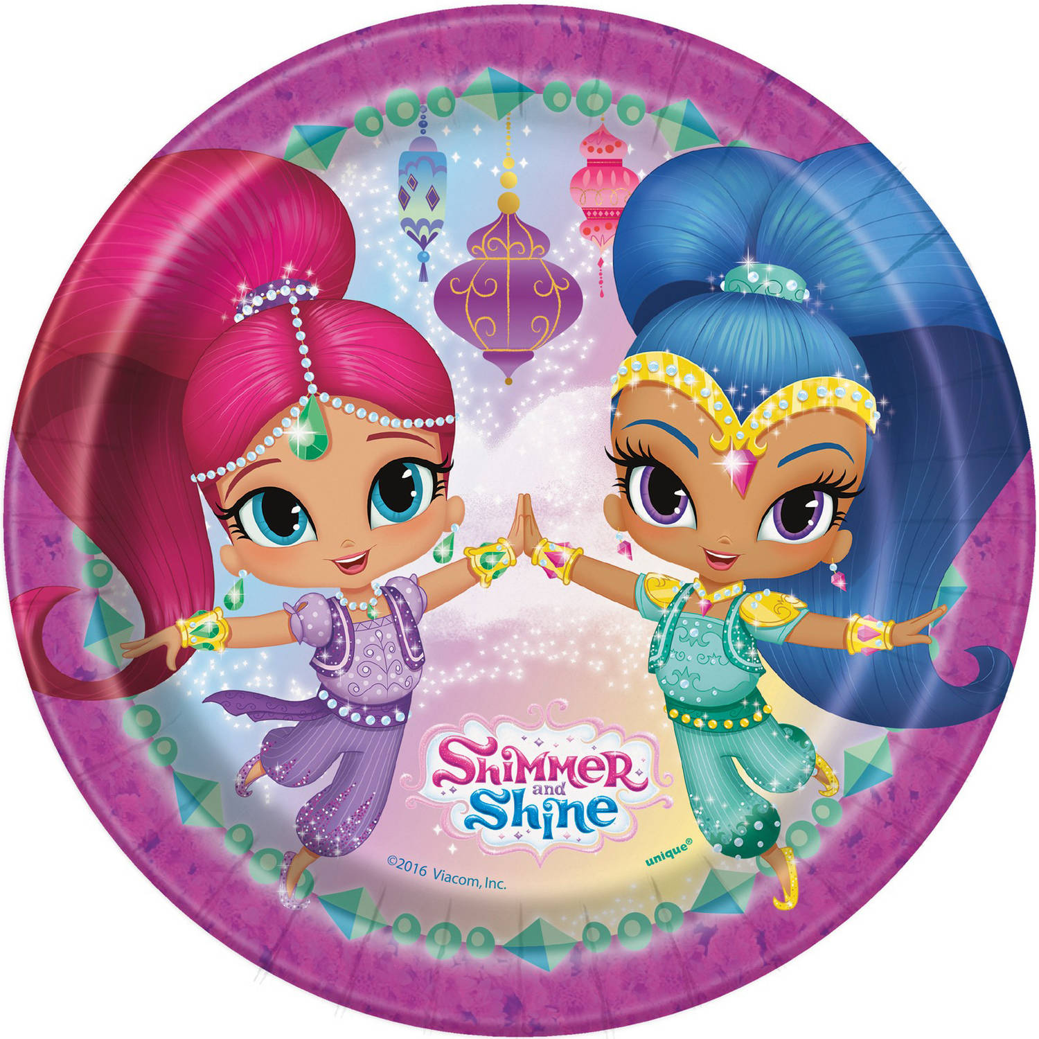 Shimmer & Shine 9 Round Plates, 8 Pack