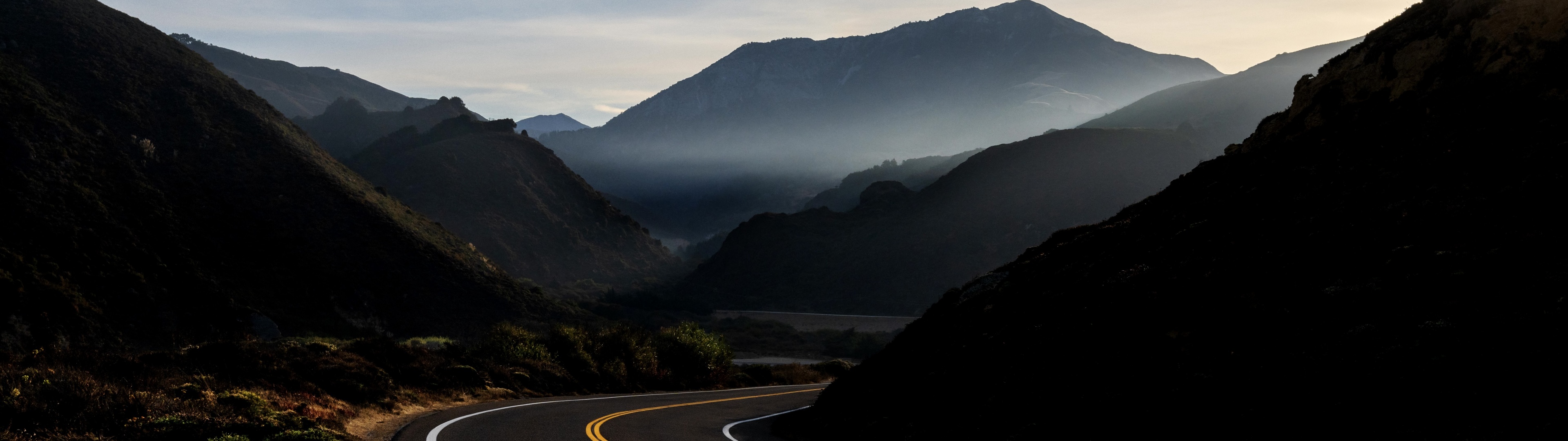 Road Wallpaper 4K, Mountains, Tarmac, Sunrise, Morning, Nature