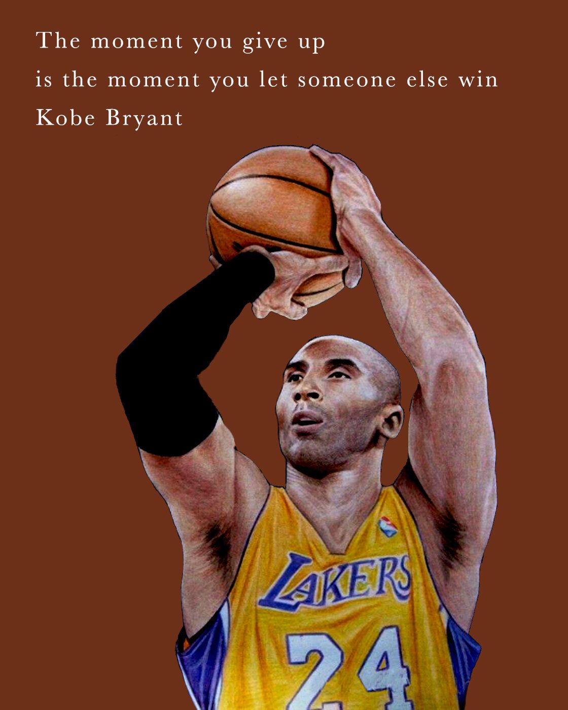 KOBE BRYANT Quote The moment you give up.Framed Wall Art Illustrated