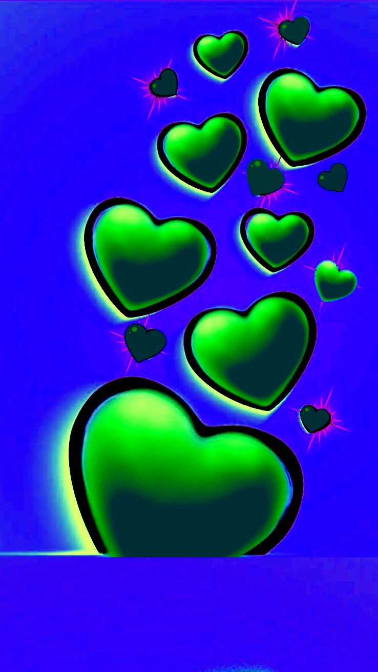 Green and Purple Heart Wallpaper Free Green and Purple Heart Background
