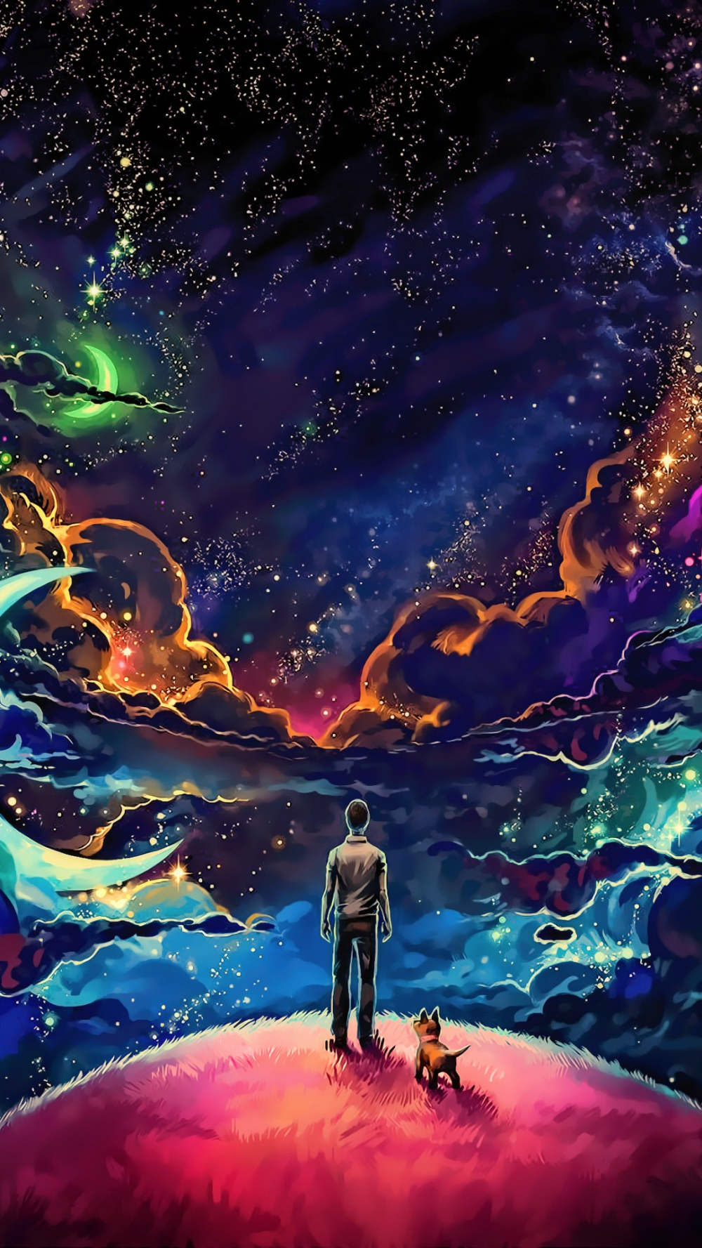 Fhd Man And Dog Wallpaper. Art wallpaper, Galaxy wallpaper, Galaxy art