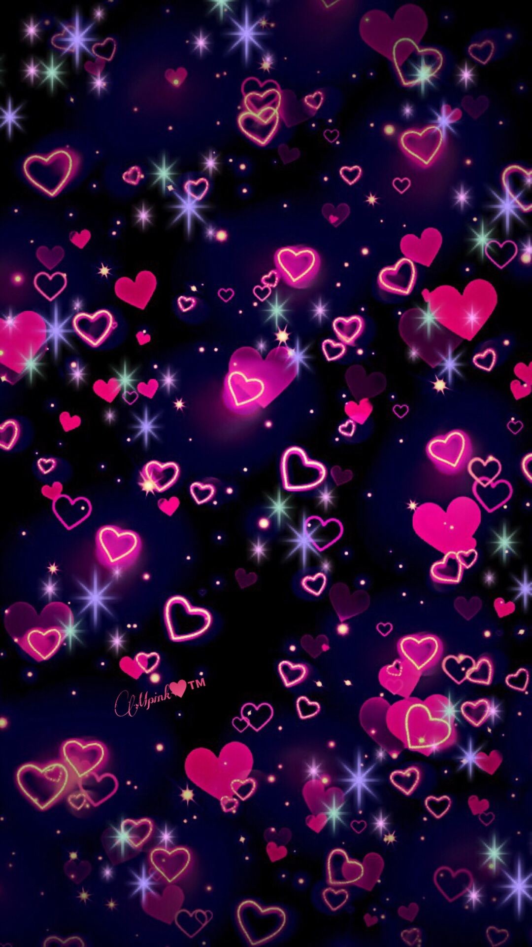 Hearts Neon Wallpaper, Wallpaper For Your Phone, Homescreen Heart Wallpaper HD