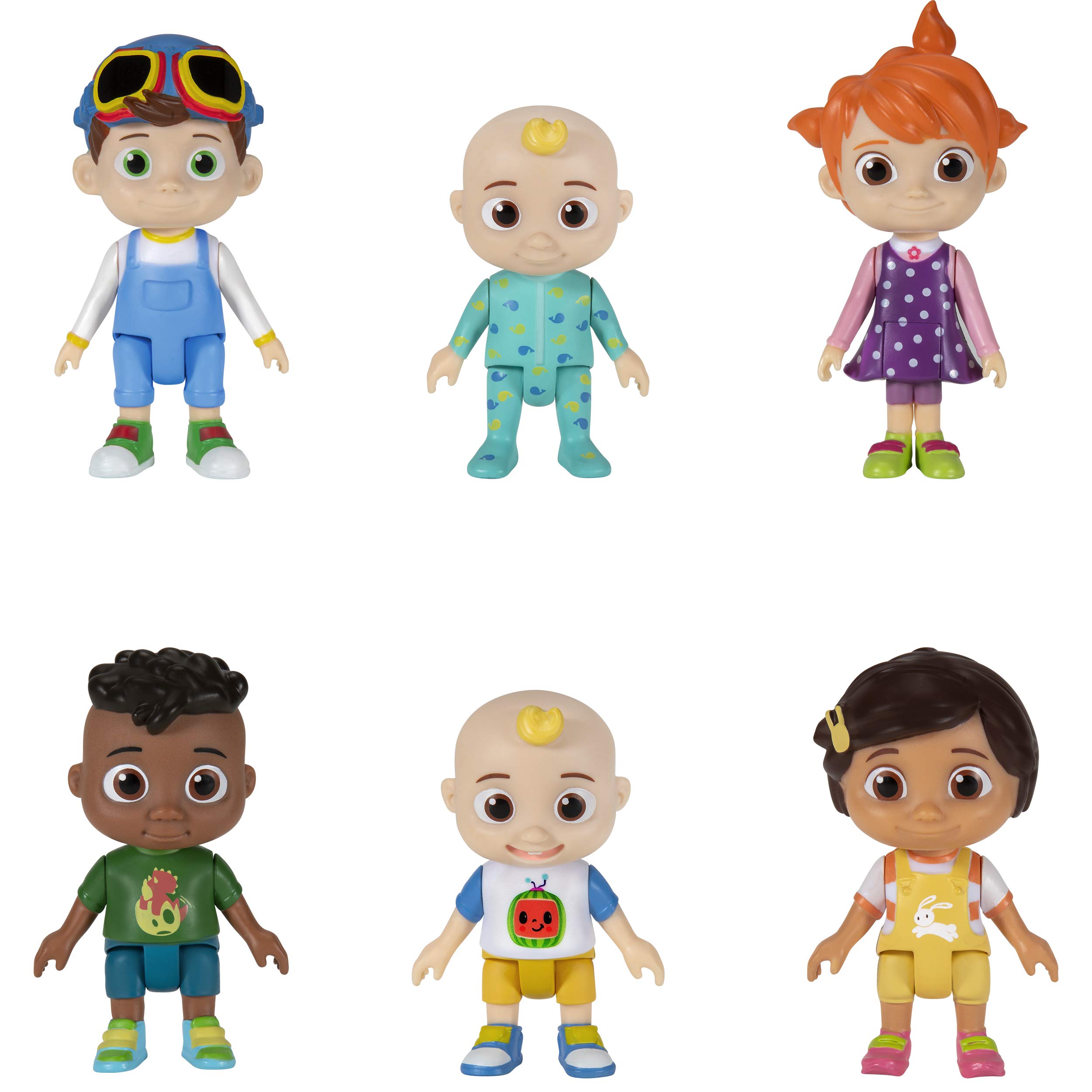 Buy Cocomelon Official Friends & Family, 6 Figure Pack Inch Character Toys Two Baby JJ Figures (Tee and Onesie), Tomtom, YoYo, Cody, and Nina for Babies and Toddlers