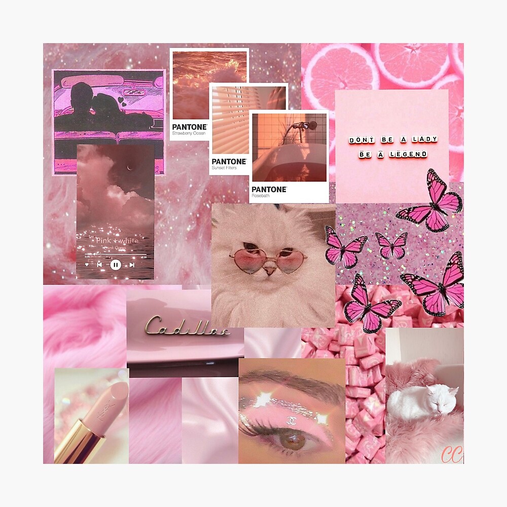 Light Pink Aesthetic Collage Poster