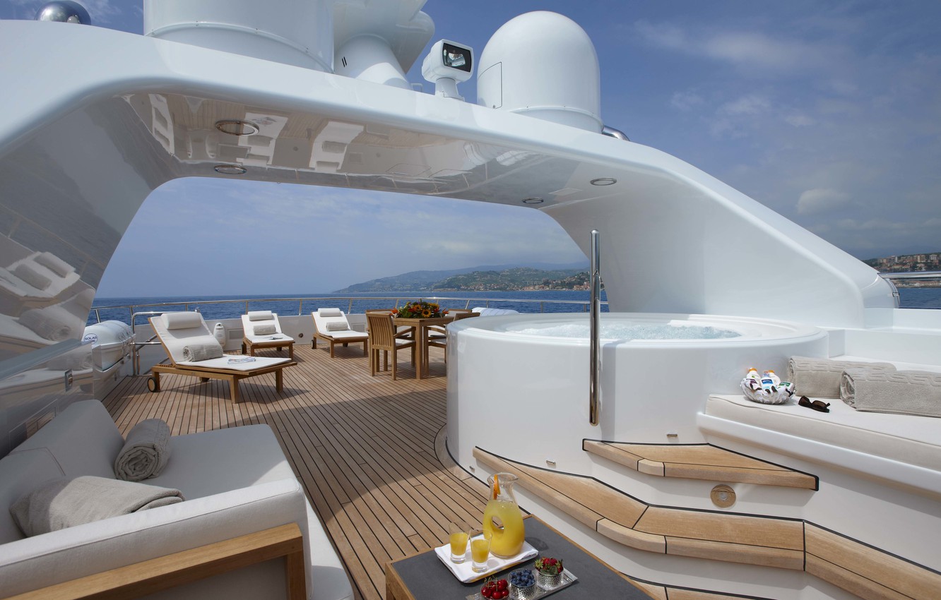 Wallpaper luxury, motor, area, super yacht, spapool, sundeck image for desktop, section интерьер