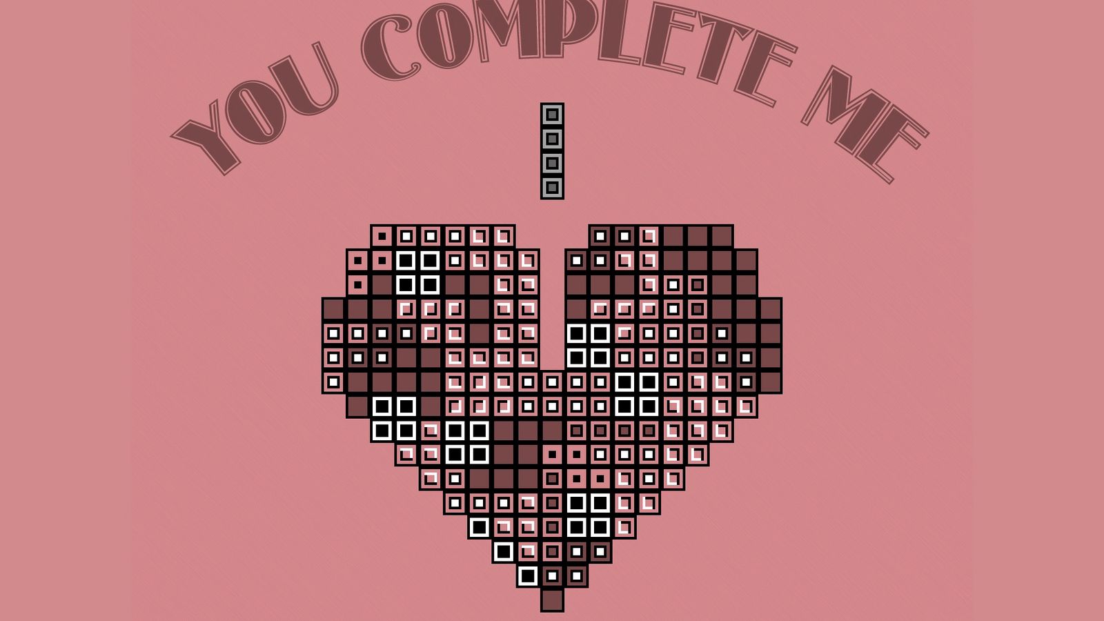 Download wallpaper 1600x900 heart, game, pink, brown widescreen 16:9 HD background