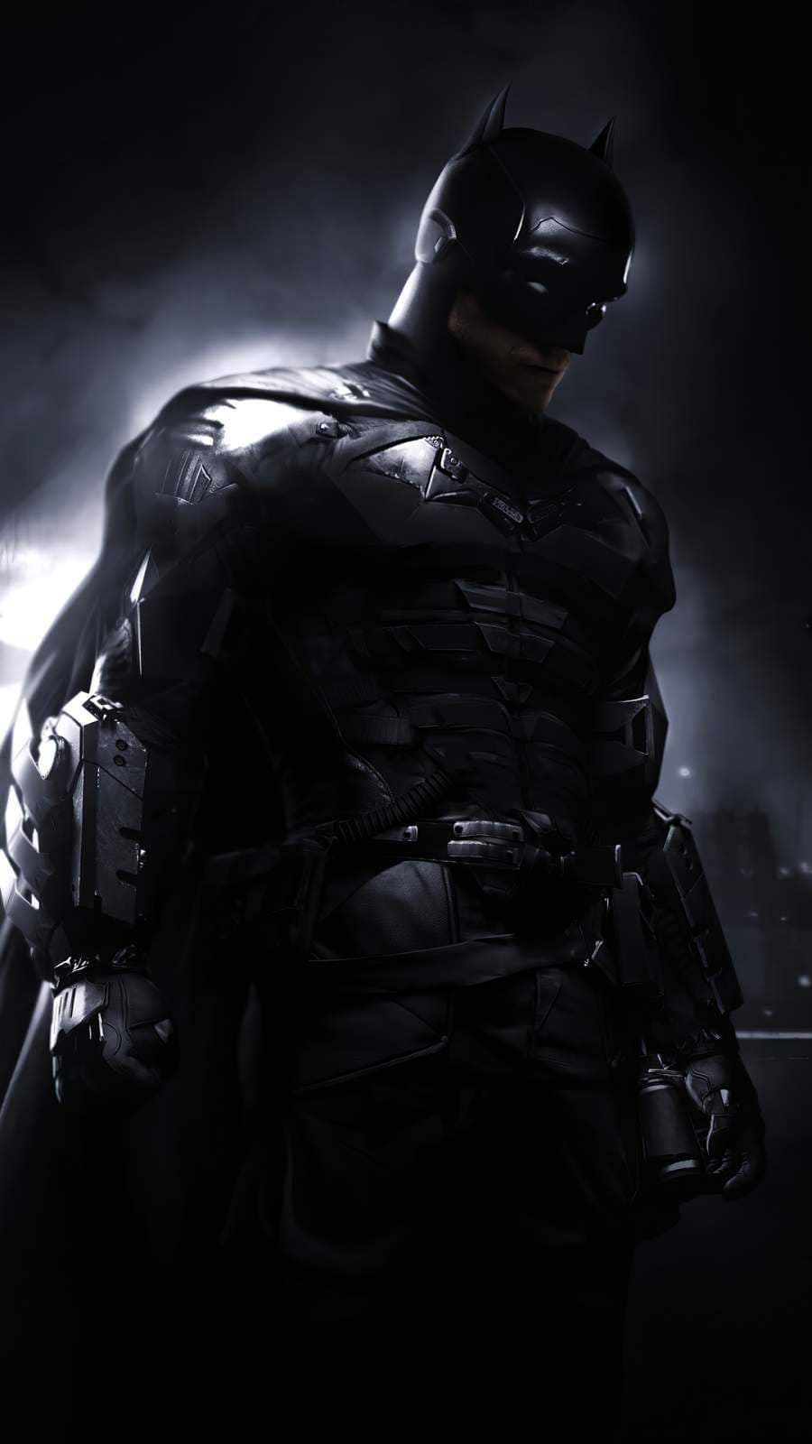 4K Black Batman Robert Pattinson iPhone Wallpaper