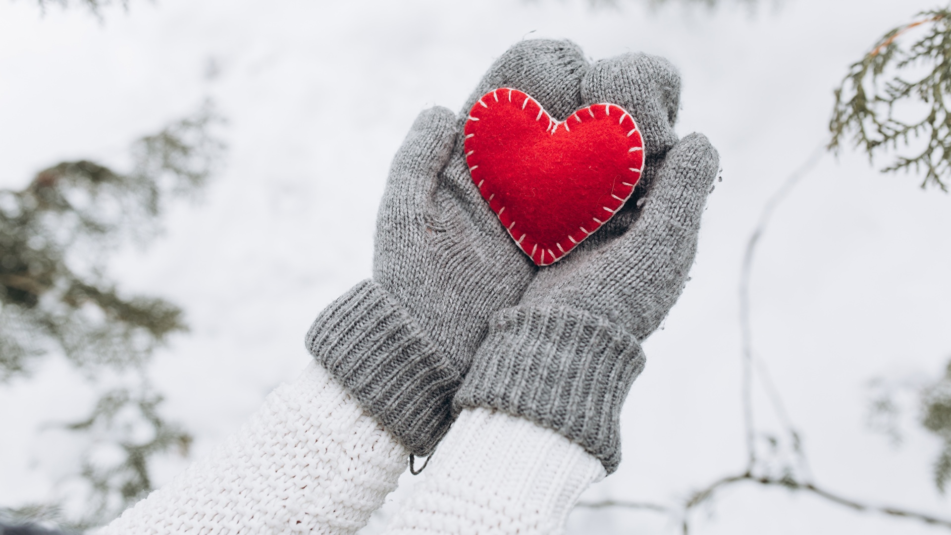 Image Mittens Heart Hands 1920x1080