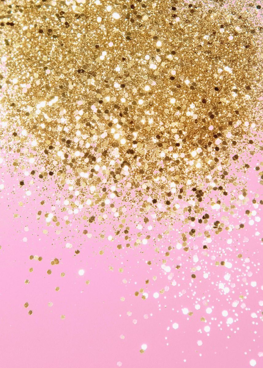 Gold Pink Glitter 1 ' Poster by Anita's & Bella's Art. Displate. Pink glitter background, Pink glitter wallpaper, Sparkles background