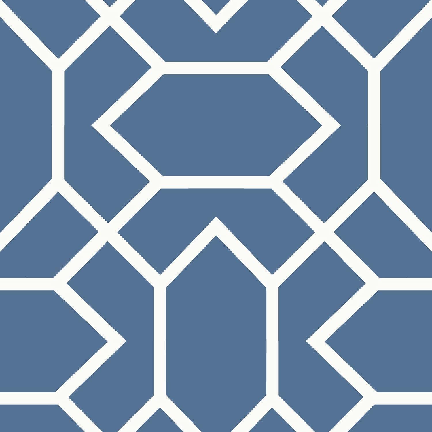 RoomMates RMK9066WP Blue Modern Geometric Peel and Stick Wallpaper