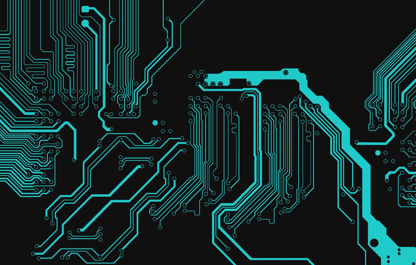 Wallpaper abstract, black, electronic, texture, blue, digital art, Circuit, dark background image for desktop, section текстуры