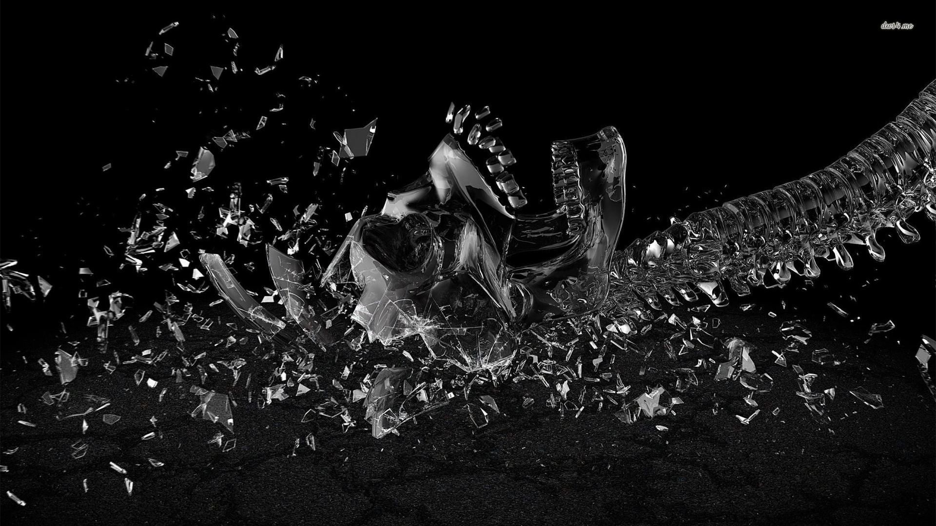 Shattered glass skull wallpaper Art wallpaper