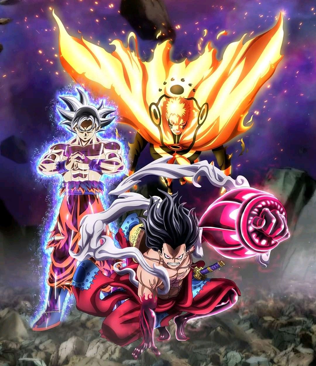 Goku Luffy Naruto. Personagens de anime, Desenhos de anime, Anime