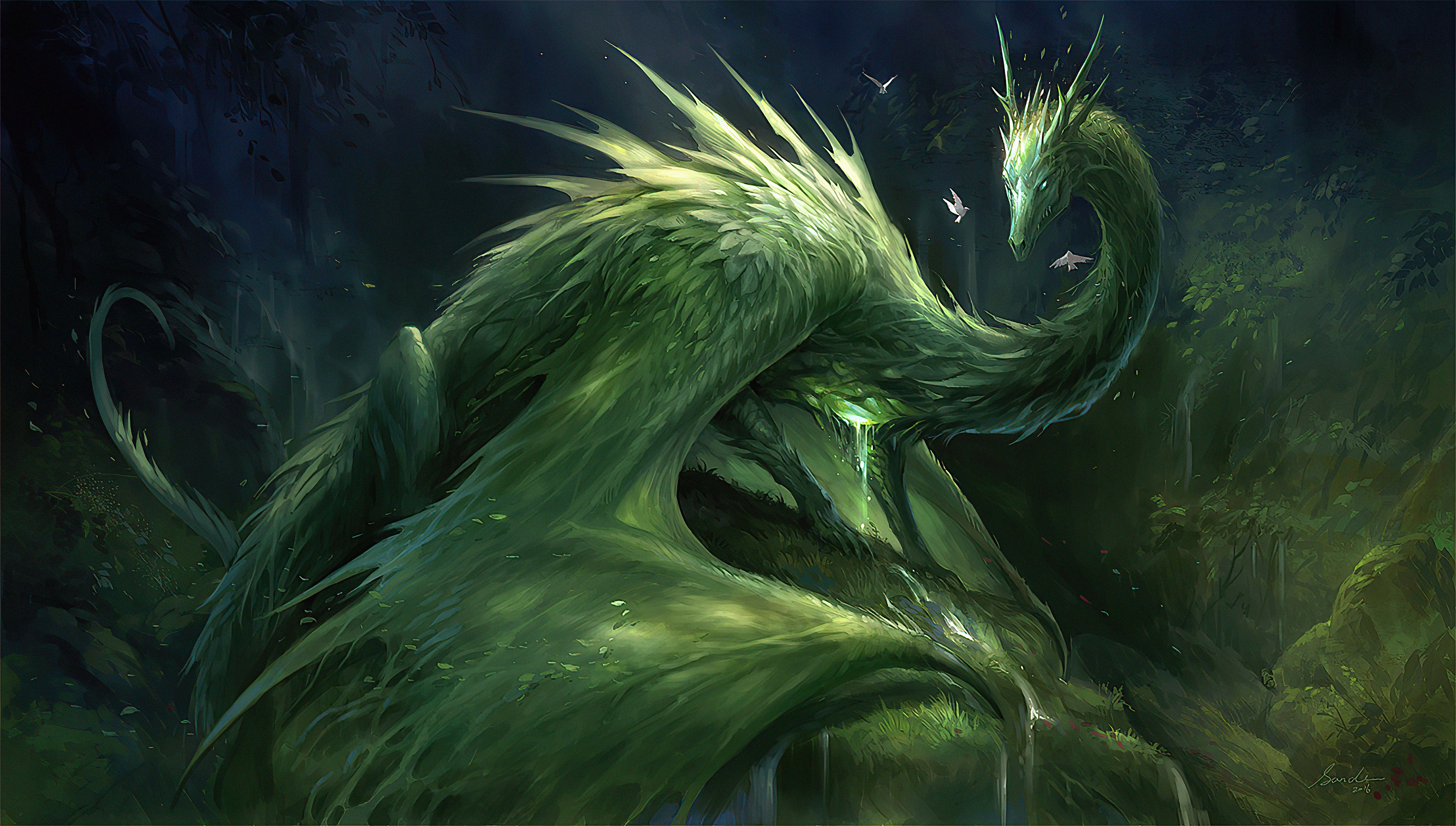 Green Crystal Dragon 4k, HD Artist, 4k Wallpaper, Image, Background, Photo and Picture