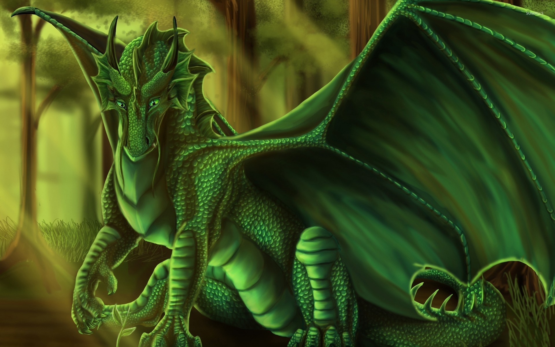 fantasy green dragon