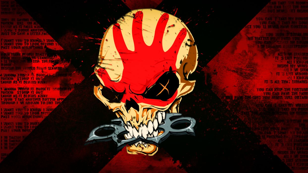 FIVE FINGER DEATH PUNCH heavy metal hard rock bands skull skulls dark q wallpaperx1080