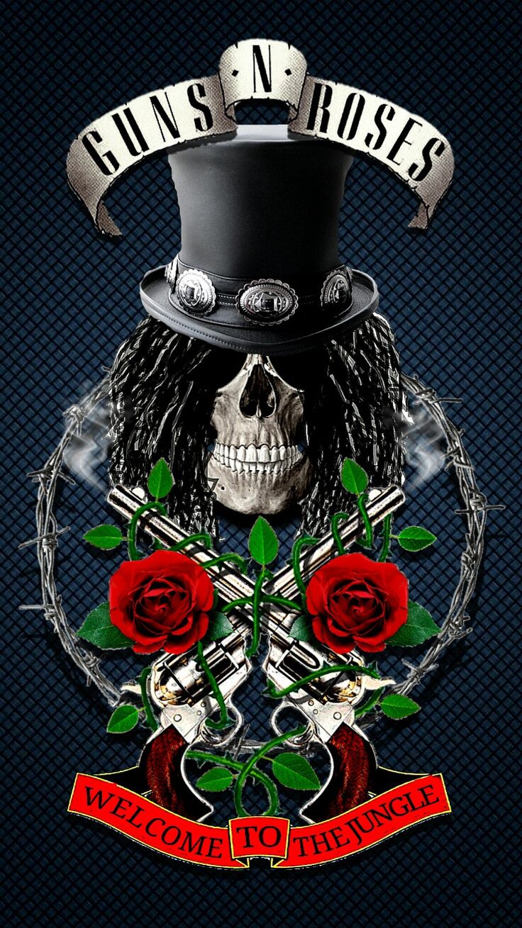 Guns N Roses art (Wallpaper Smartphone). Rock n roll art, Guns and roses, Skull wallpaper