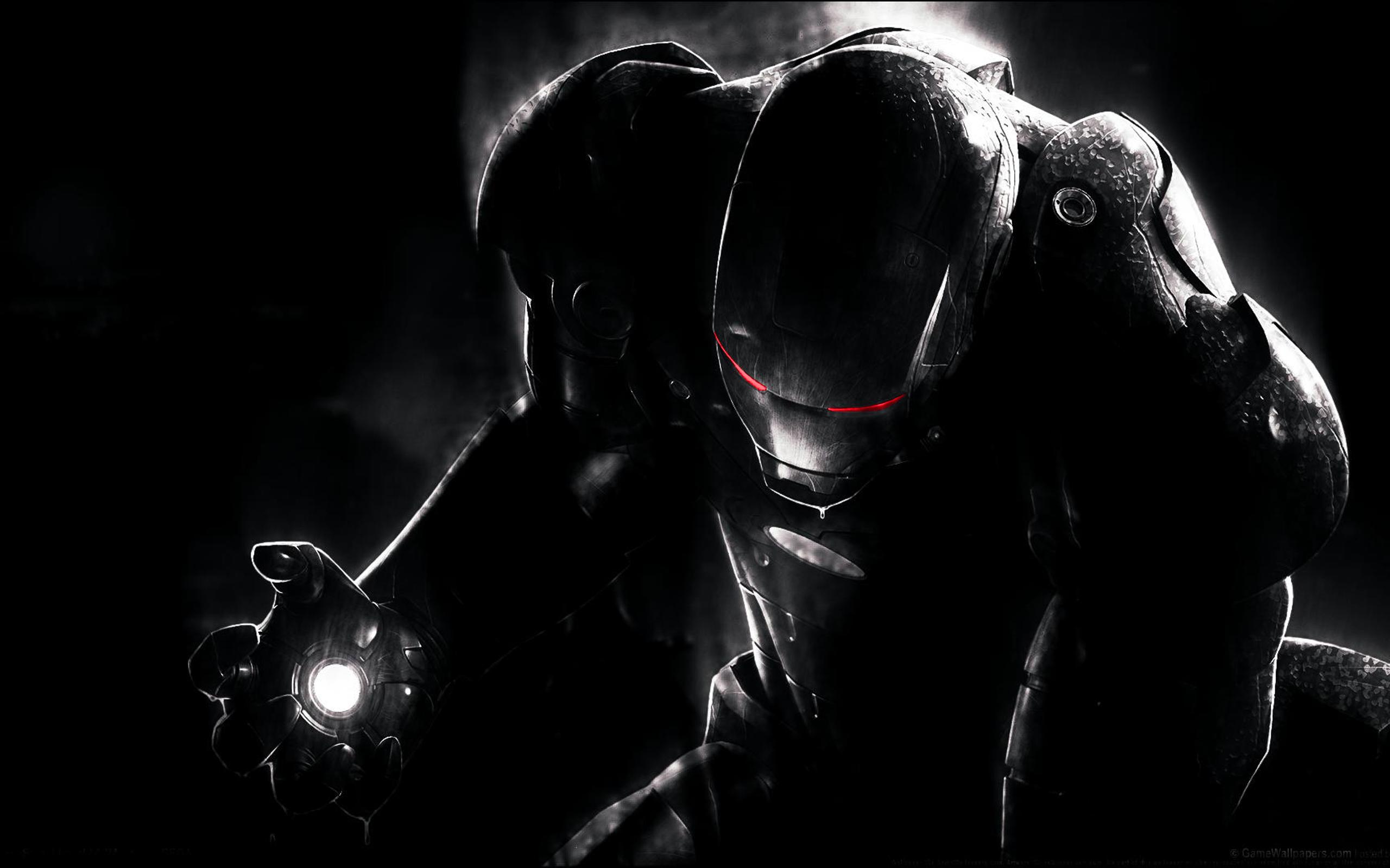 Black Iron Man with red eyes