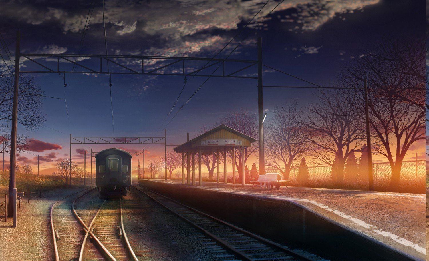 Anime railway train station sunset 1080P 2K 4K 5K HD wallpapers free  download  Wallpaper Flare