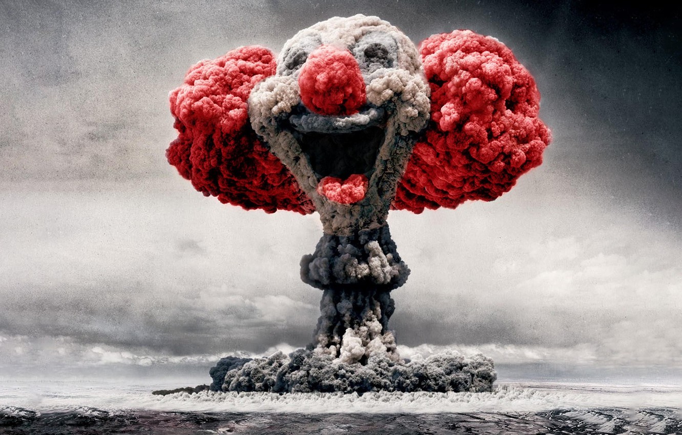 Wallpaper clown, a nuclear explosion, explotion, nuclear clown, nuclear clown image for desktop, section настроения