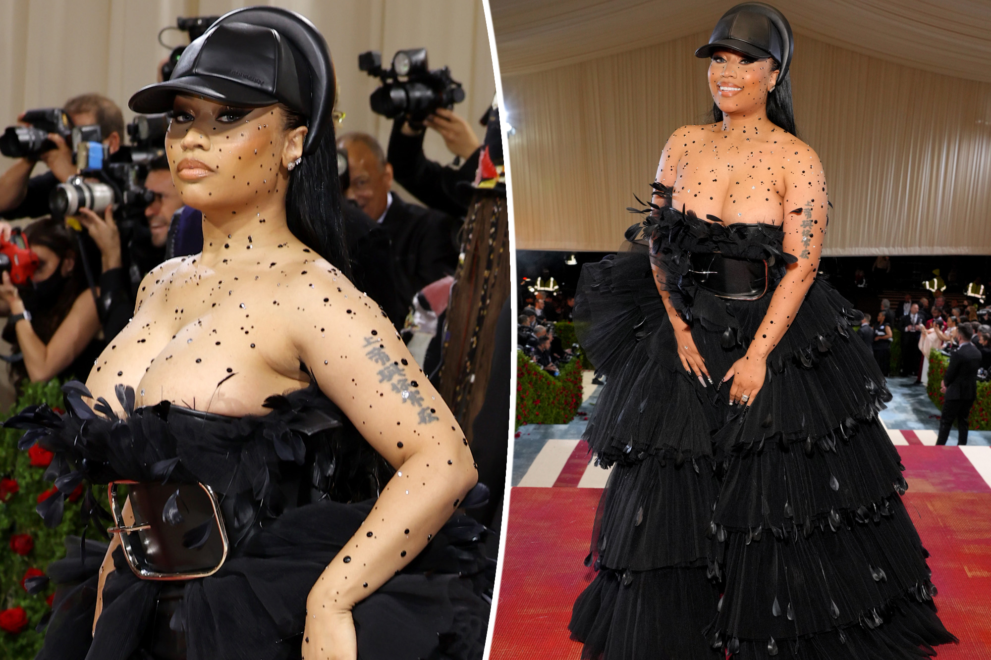 Nicki Minaj walks Met Gala 2022 red carpet with 'boobs popping out'