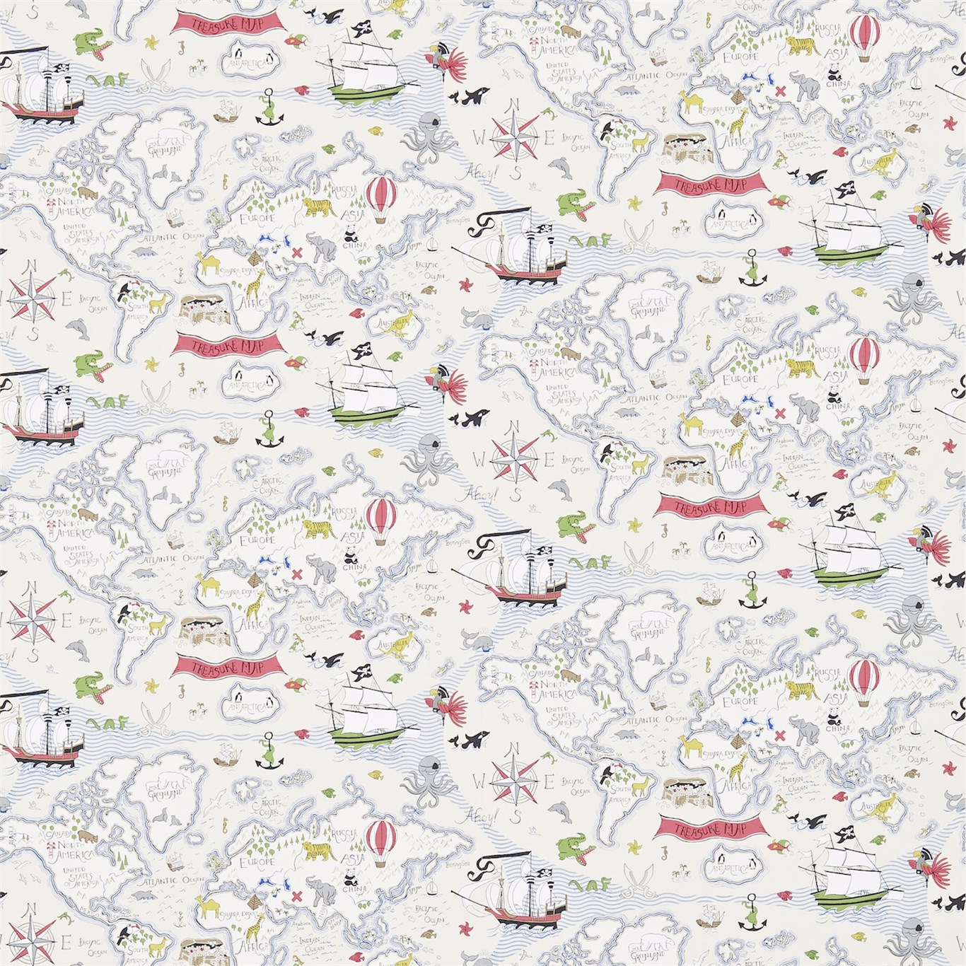 Treasure Map Vanilla Multi Wallpaper. Sanderson By Sanderson Design
