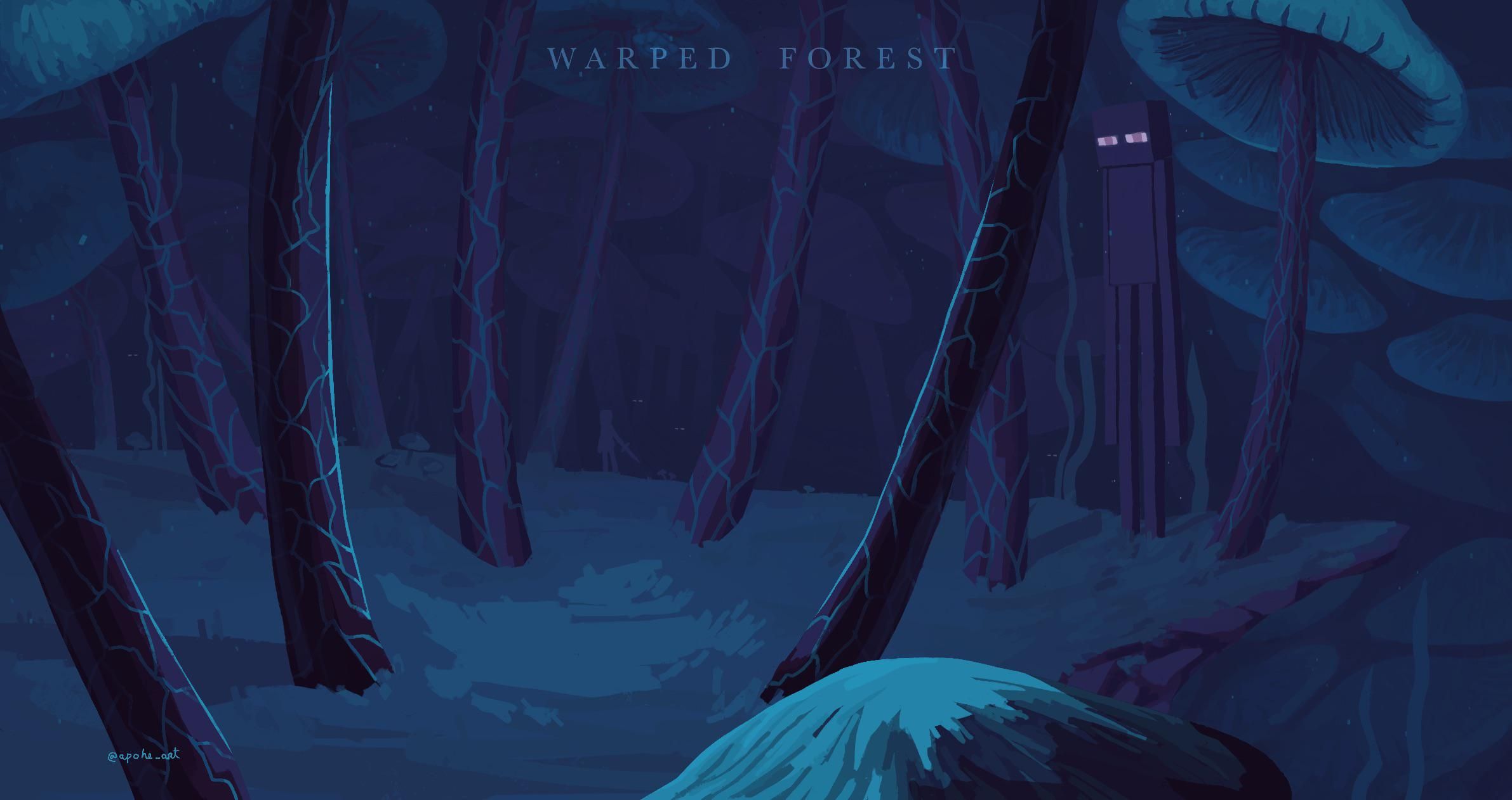 Warped Forest Digital Painting. Full credits to u/ Apohe. Minecraft drawings, Minecraft art, Minecraft picture
