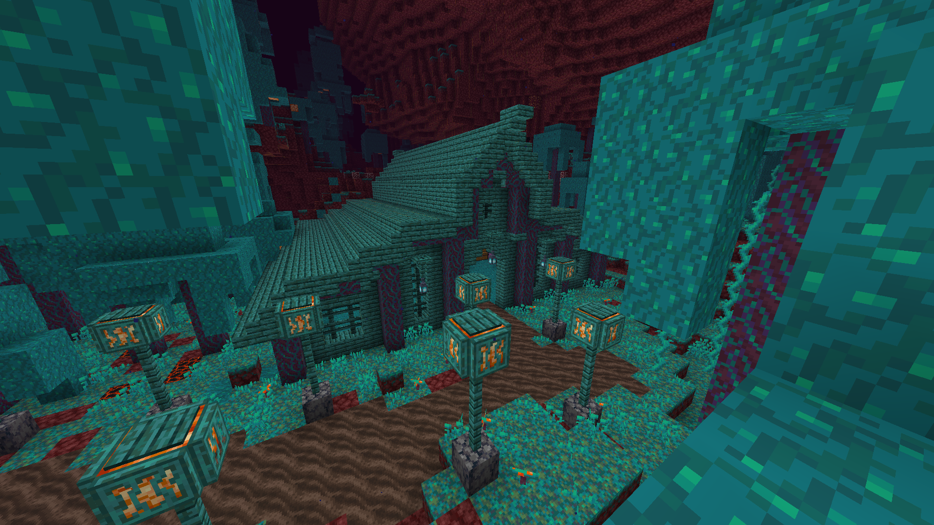 Hello, I want to show you my idea for house in new warped forest biome. What do u think?