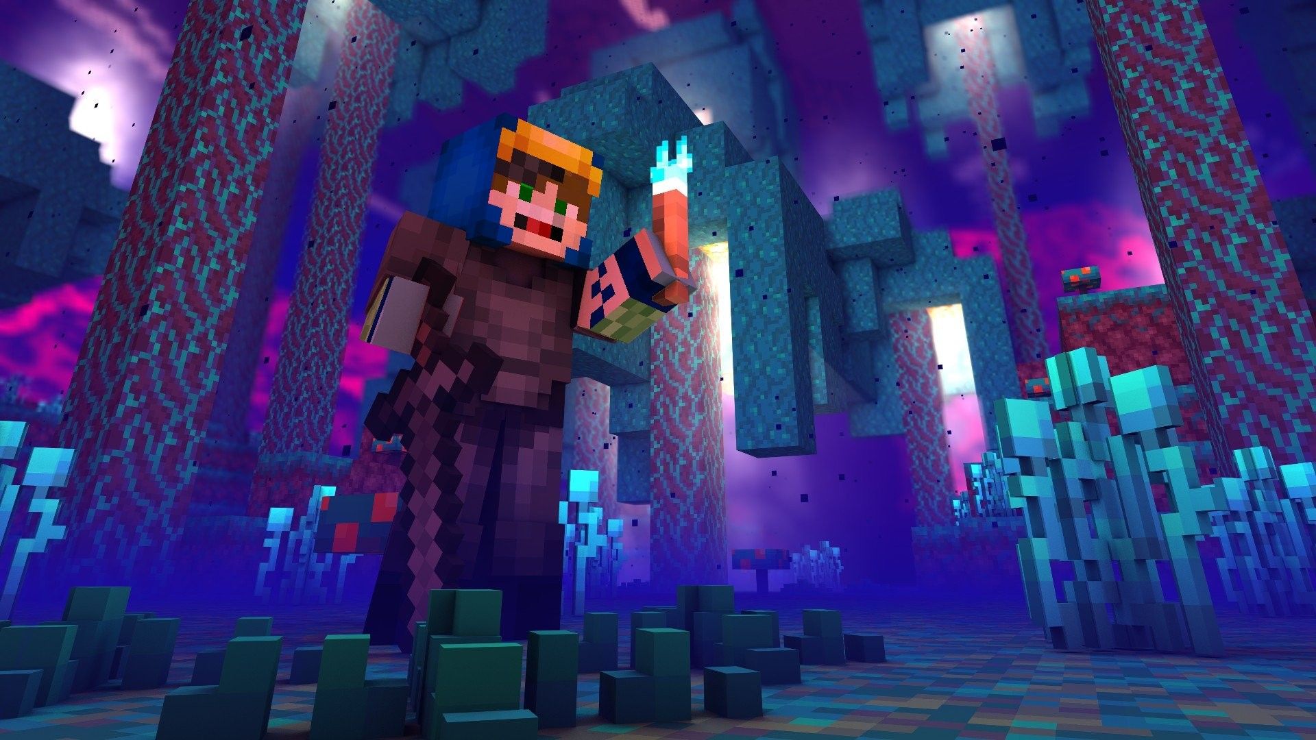 minecraft-warped-forest-wallpapers-wallpaper-cave