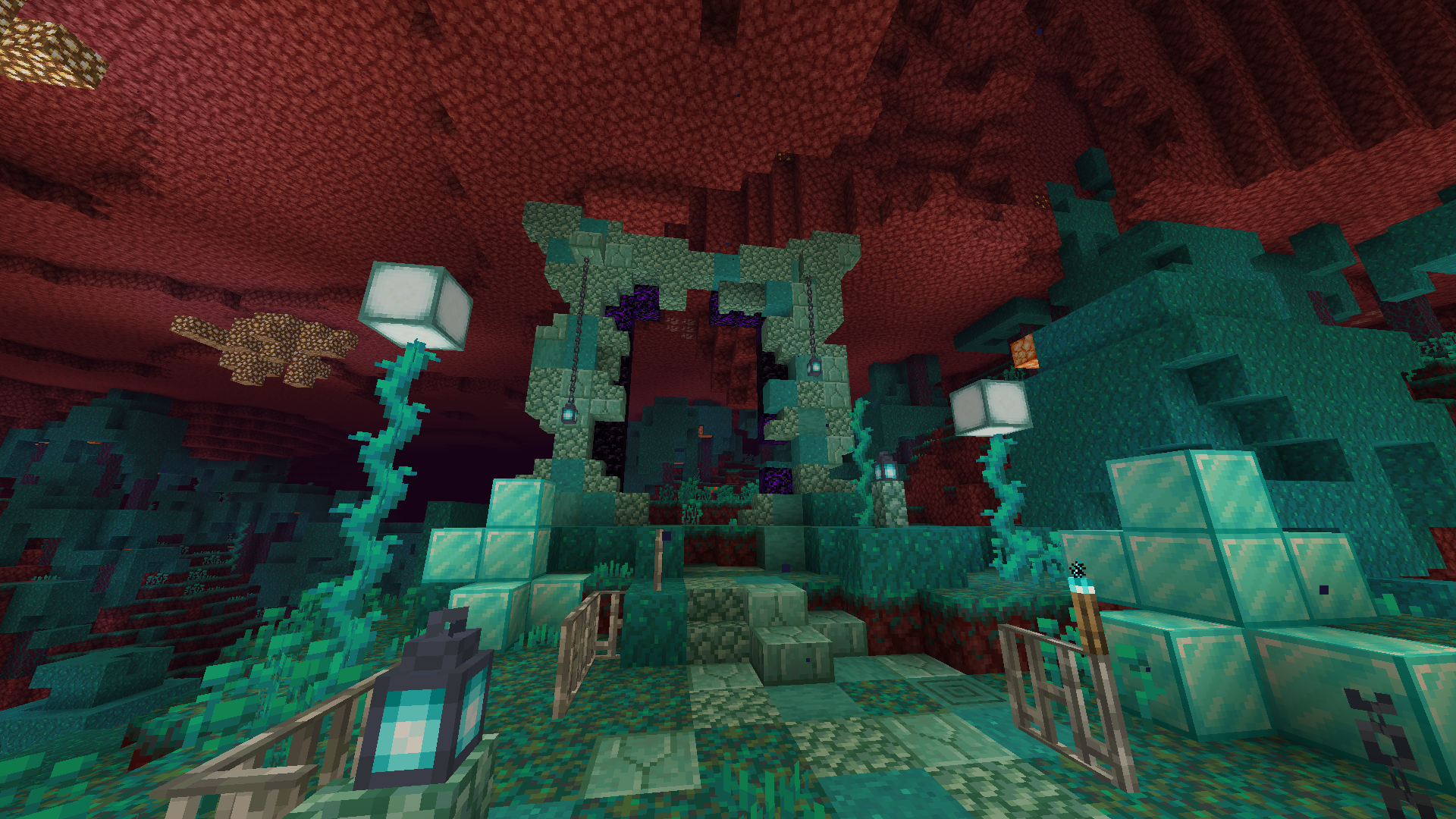 Created a warped forest broken nether portal! :D