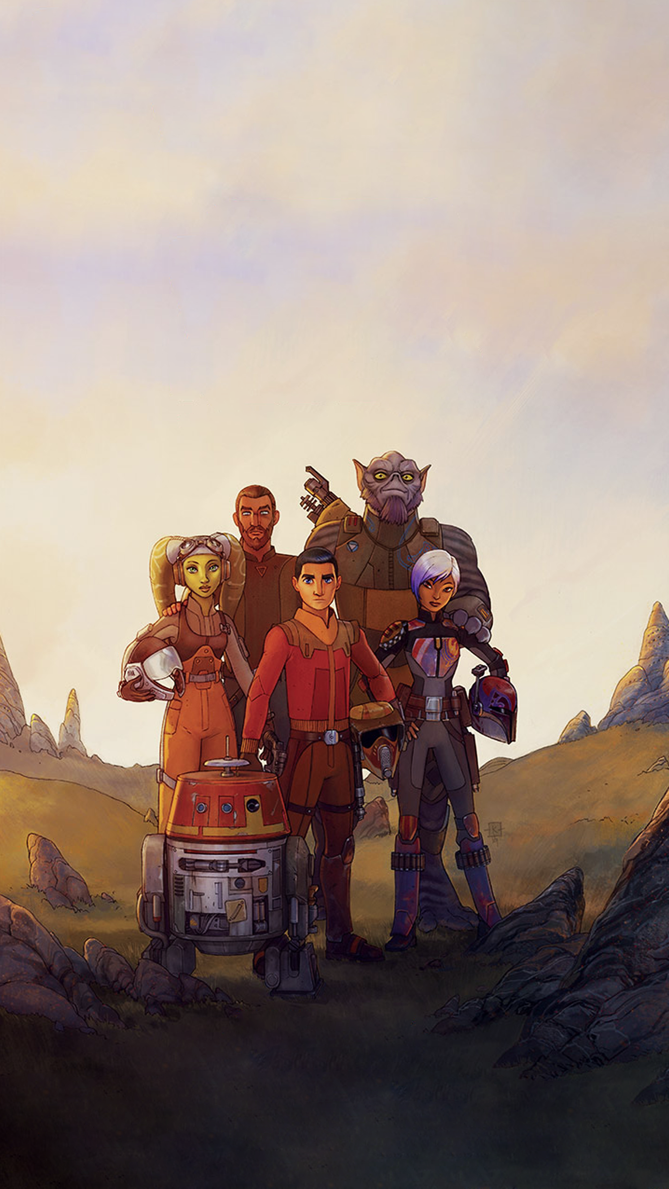 Wanted to give Star Wars Rebels some love, so converted the art of Star Wars Rebels book cover into a Mobile Wallpaper