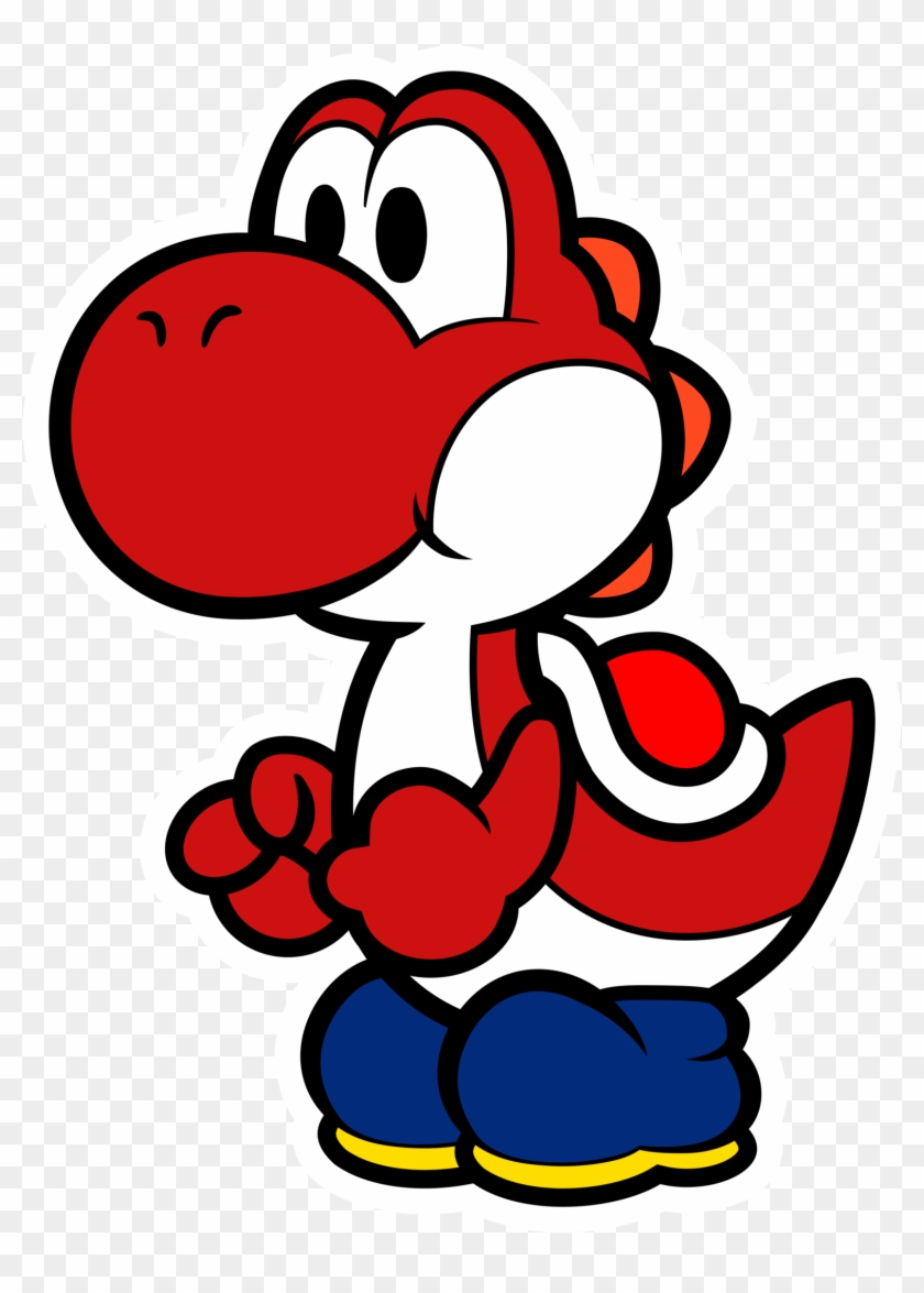 Red Yoshi <3 Paper Mario Yoshi Transparent PNG Clipart Image Download