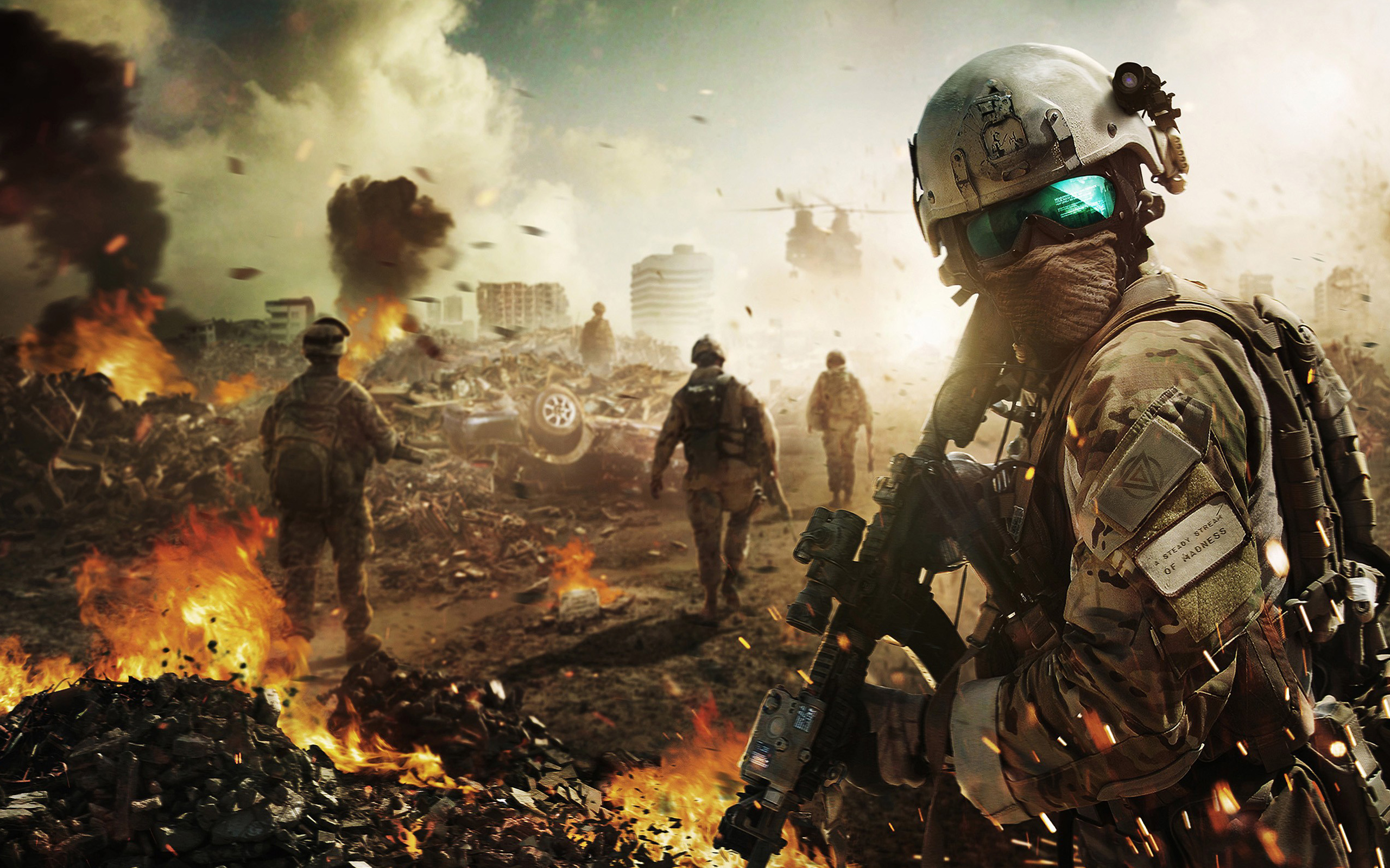 ghost, Recon, Graw, Soldiers, Fire, Military, Apocalyptic, Warrior, Sci fi Wallpaper HD / Desktop and Mobile Background