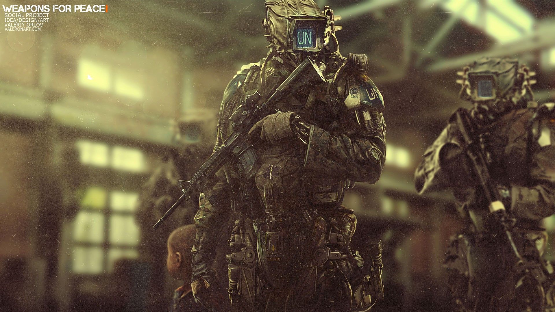 General 1920x1080 M4 soldier cyborg futuristic weapon military science fiction. Sci fi, Sci fi art, Cyberpunk
