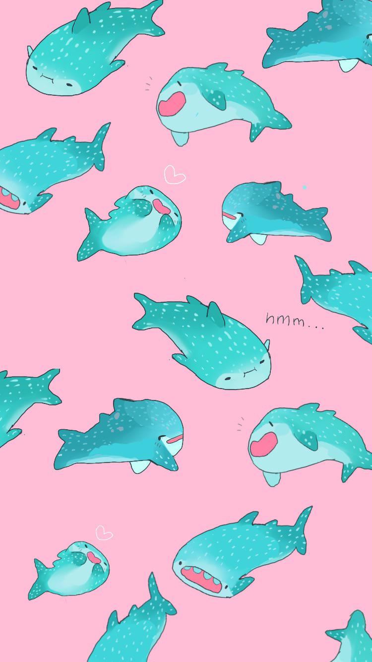 Whale shark wallpaper I drew for fun