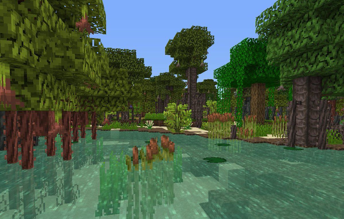 HexaBlu on Twitter. Pixel art, Minecraft, Mangrove forest