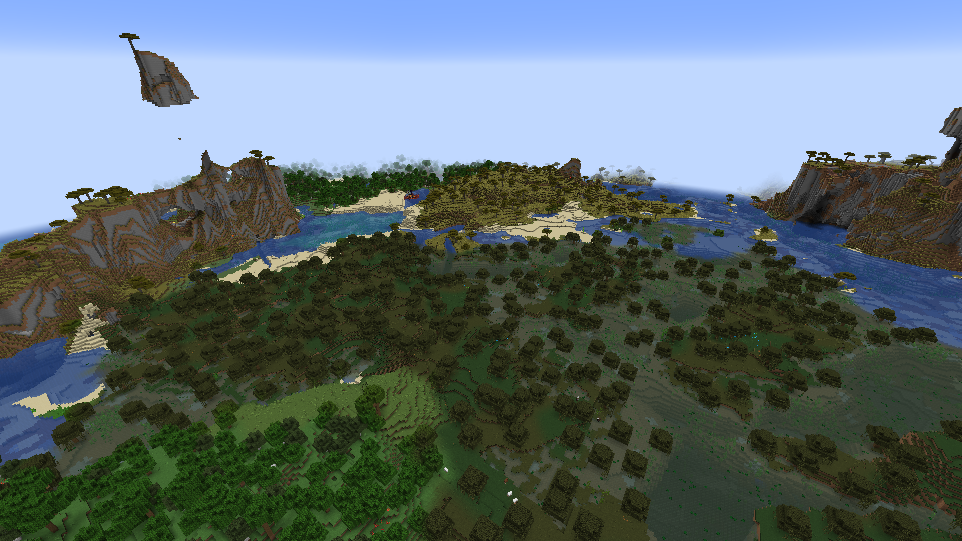 Same seed before and after mangrove swamps were added in 22w14a