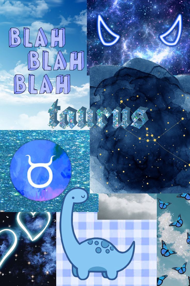 taurus zodiac sign blue aesthetic wallpaper. Taurus wallpaper, Art collage wall, Taurus zodiac