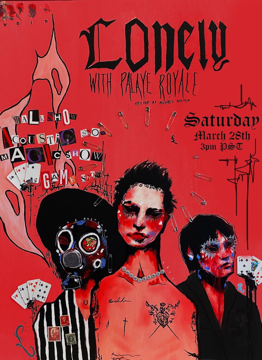 Palaye Royale With Palaye Royale live stream happens in 25 hours! x Can't wait. #LonelyWithPalayeRoyale