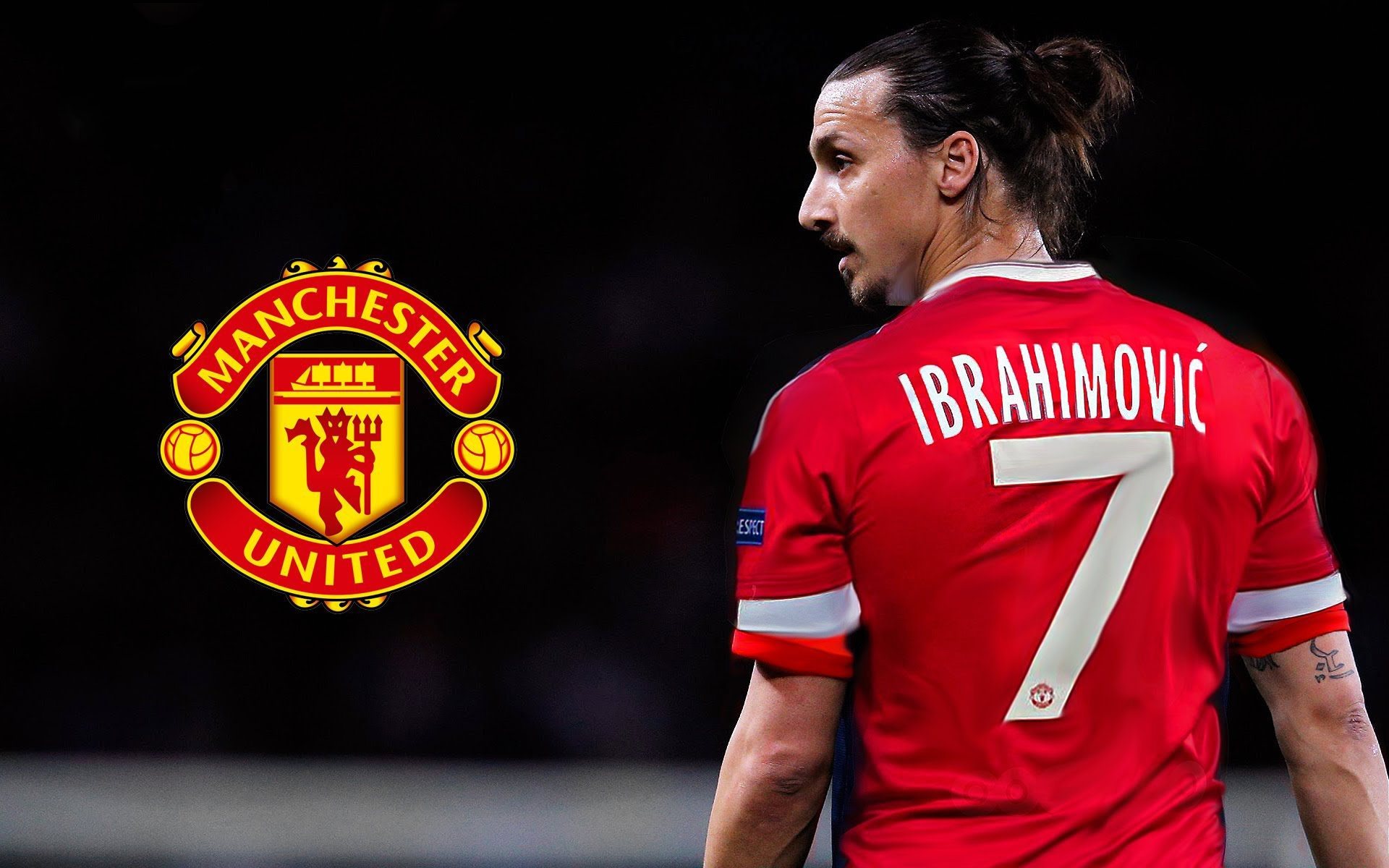 Download wallpaper Zlatan Ibrahimovic, MU, Premier League, football stars, Ibra, logo, Manchester United, footballers for desktop with resolution 1920x1200. High Quality HD picture wallpaper