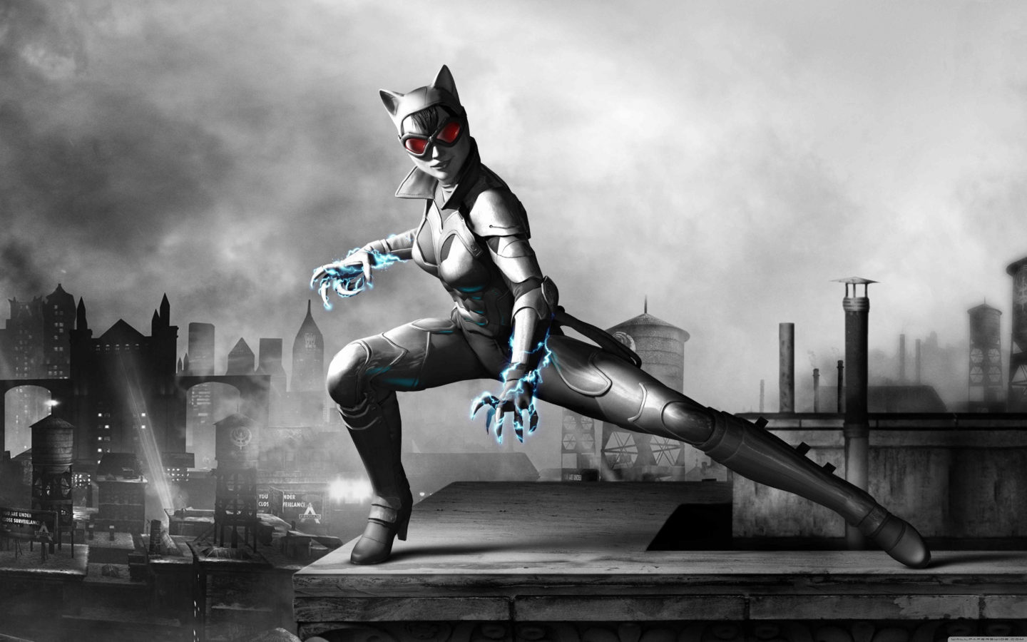 Batman Arkham City Catwomen Armored Edition Hand Magic HD Wallpaper 5200x3250, Wallpaper13.com