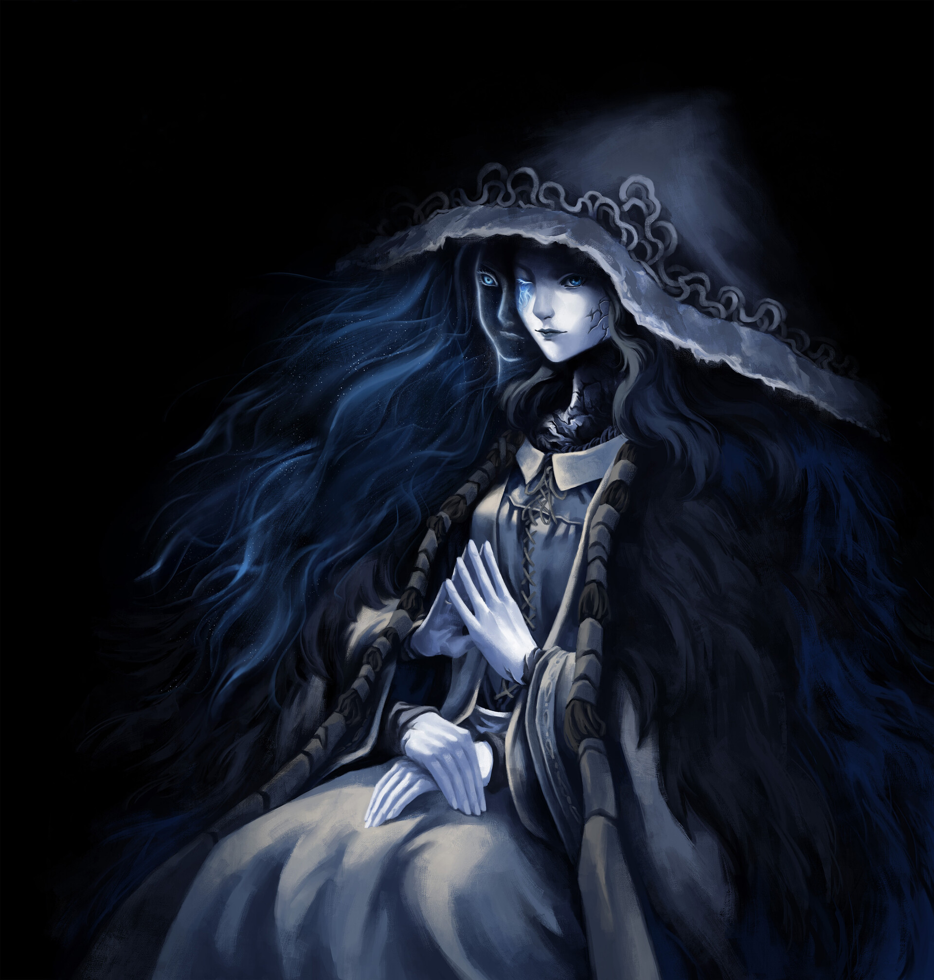 Wallpaper Ranni The Witch, Elden Ring, Anime Style, Boss, Blue