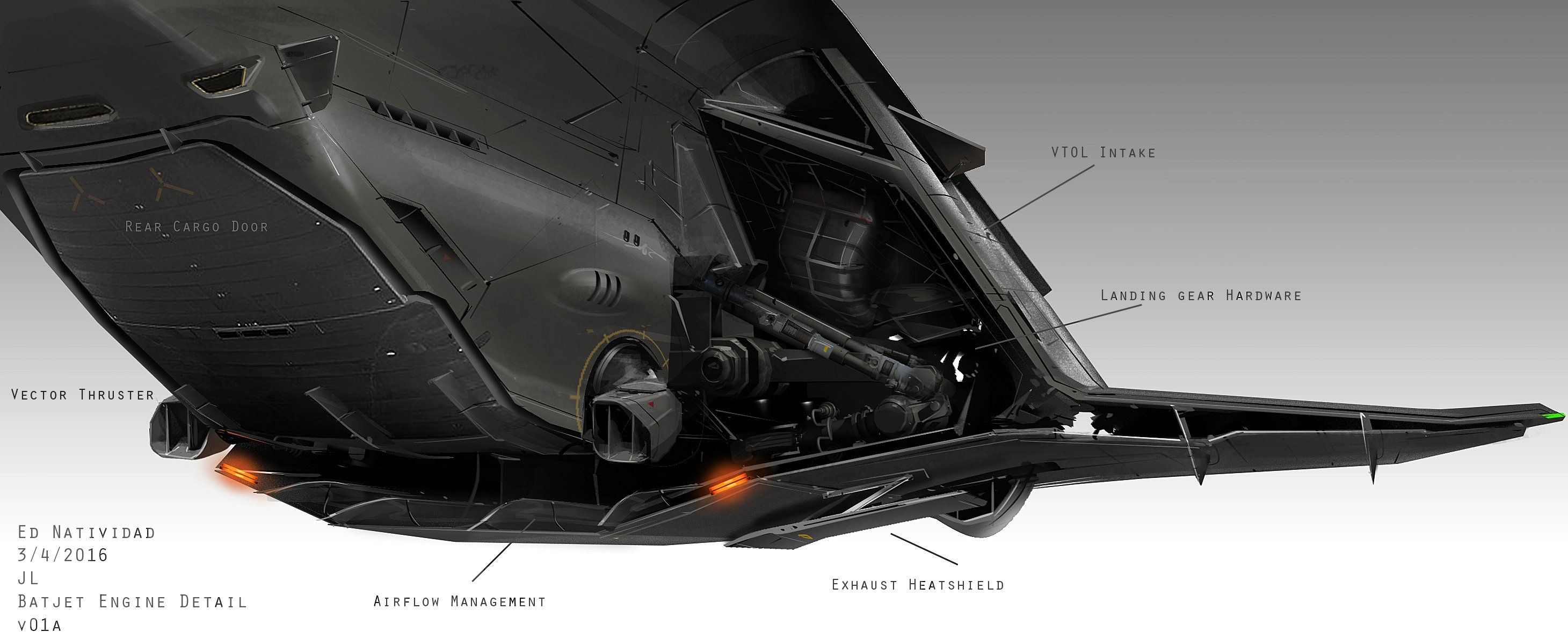 JL BATJET ENGINE DETAIL VO1 A. Concept art, Batman, Concept art world