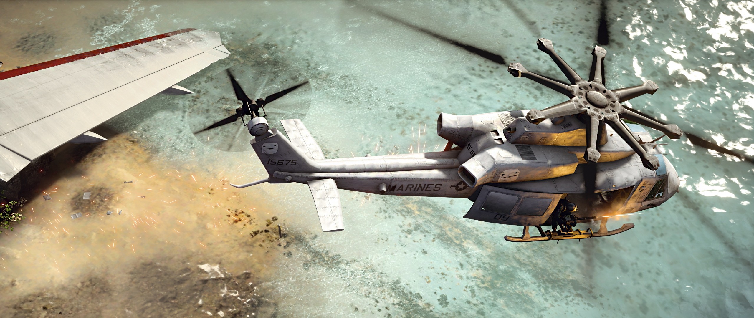 helicopters, UH Aerial view, Beach, Battlefield 4 Wallpaper HD / Desktop and Mobile Background