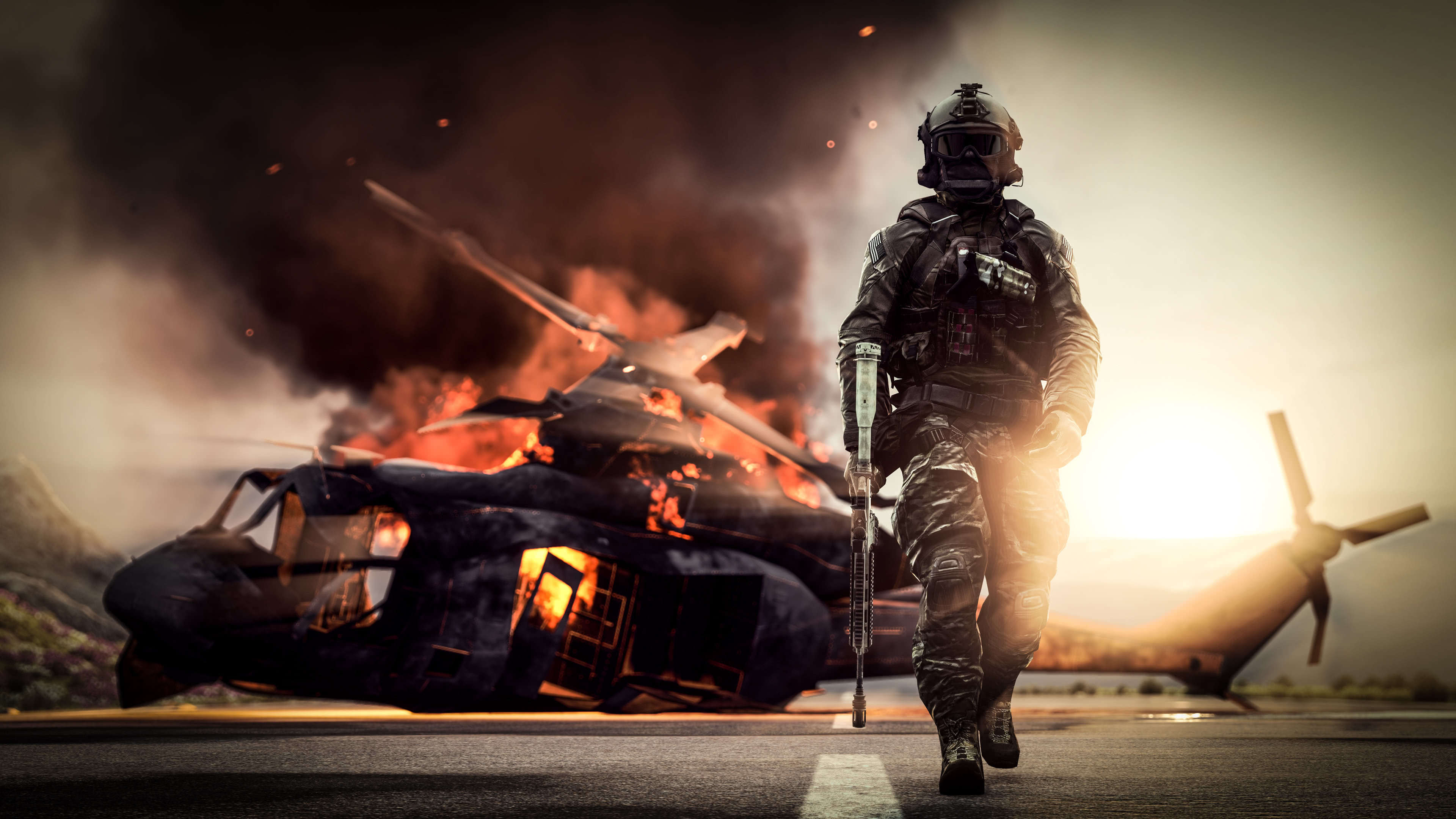 Battlefield 4 Soldier Helicopter UHD 4K Wallpaper