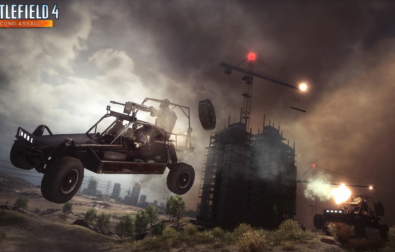 Wallpaper Construction, Wheel, Crane, Shooting, Electronic Arts, DLC, DICE, Buggy, Battlefield 4, EA Digital Illusions CE, BF4, Second Assault image for desktop, section игры